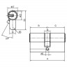 Цилиндр Evva ICS 107 мм 41x66 ключ-ключ (никель)