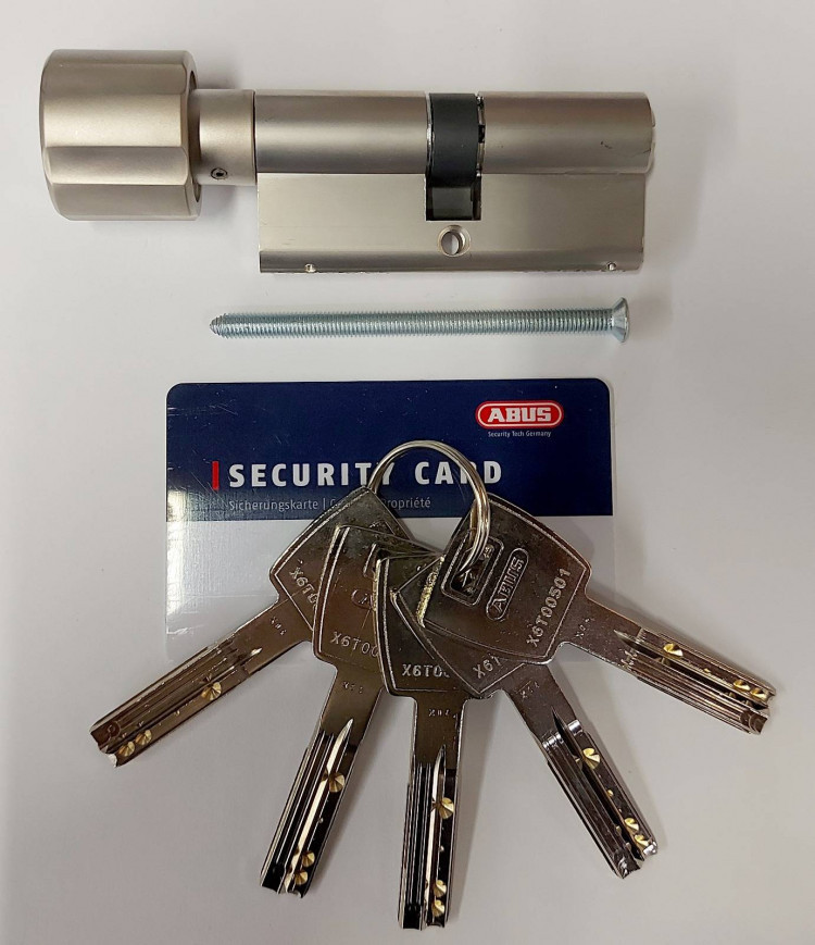 Механизм цилиндровый Abus X6 (Абус) 120 мм (55*65) никель, кл/вертушка
