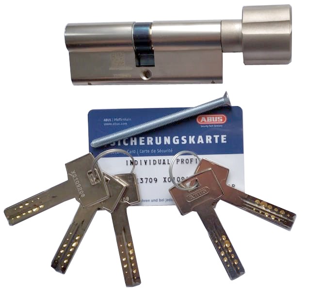 Механизм цилиндровый Abus X12R (Абус) 95 мм (60*35) никель, кл/вертушка
