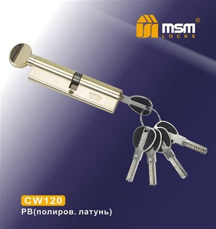 Цилиндровый механизм Msm CW120 PB 60*60 кл-верт (латунь) перфо