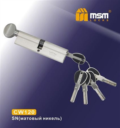 Цилиндровый механизм Msm CW120 SN 60*60 кл-верт (матовый никель) перфо