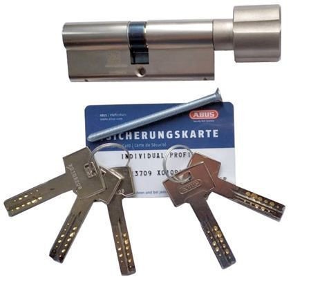Механизм цилиндровый Abus X12R (Абус) 100мм (55*45) никель, кл/вертушка