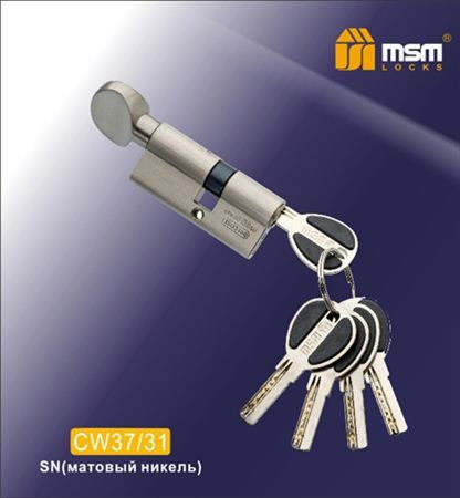 Цилиндровый механизм Msm CW68 SN 37*31 кл-верт (матовый никель) перфо